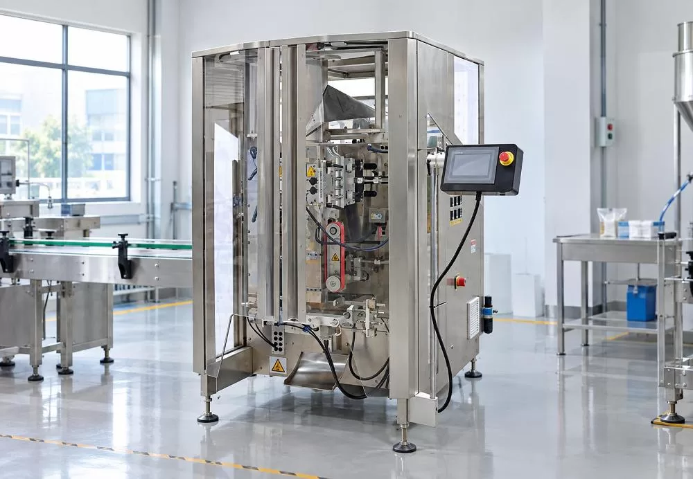 Front view of the main bagging unit with touch-screen control panel