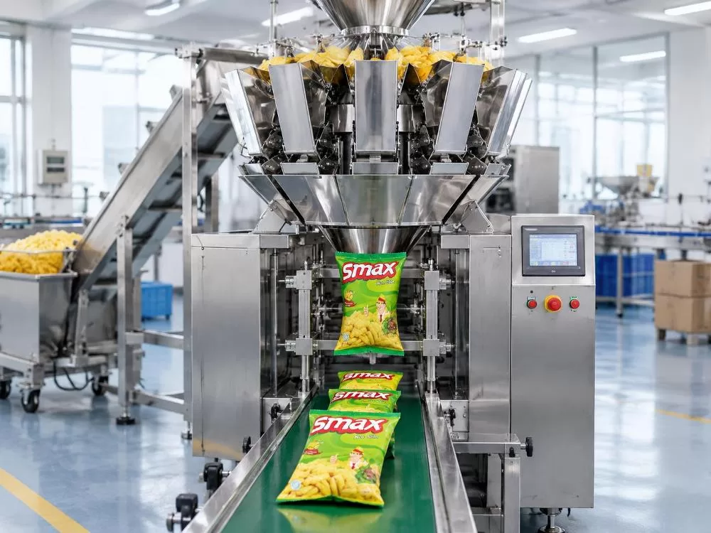 Touch screen control panel on VFFS packaging machine