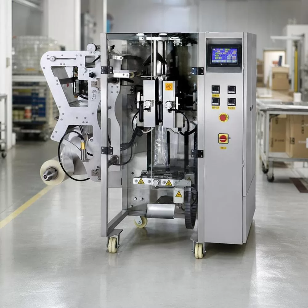 Vertical form fill and seal machine in production environment